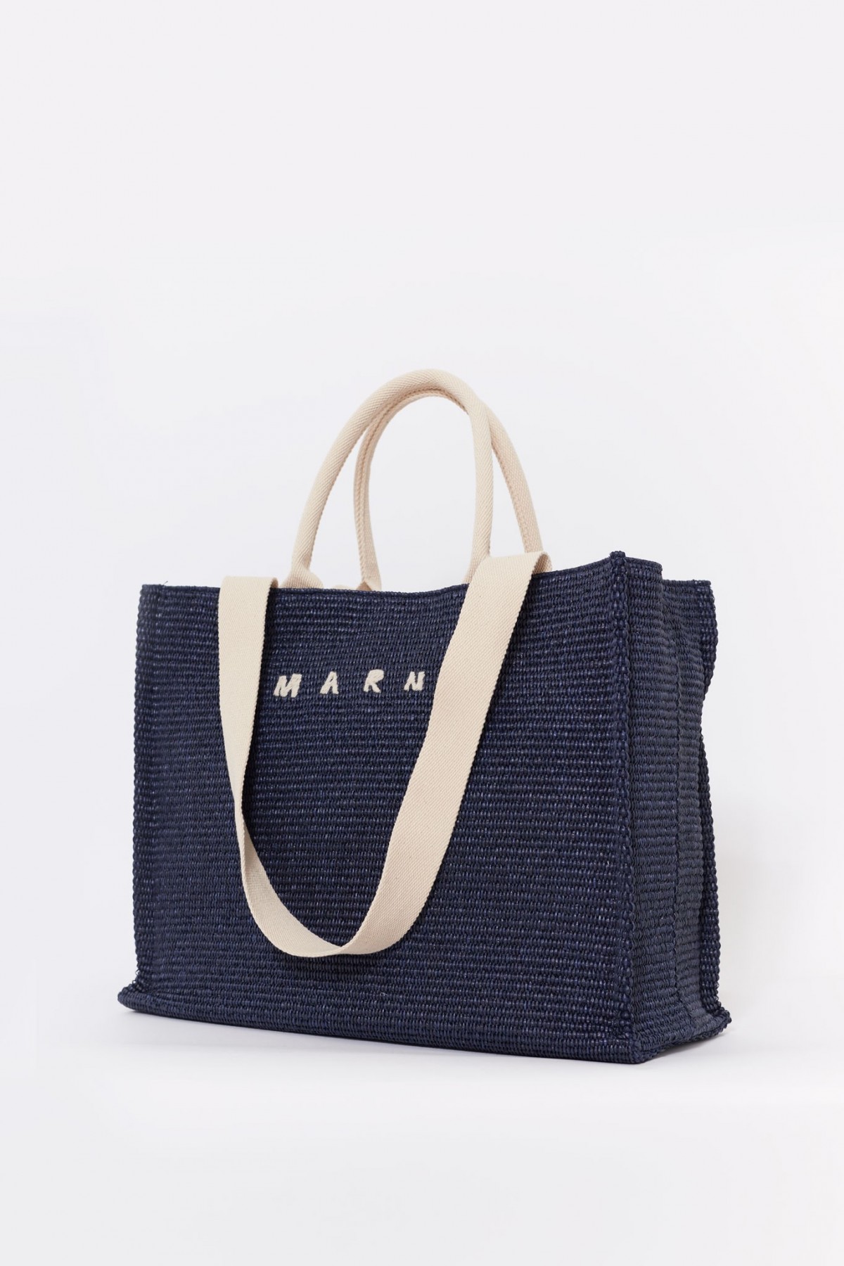 MARNI ULTRAMARINE BLUE RAW SIENNA BASKET BAG IAMNUE
