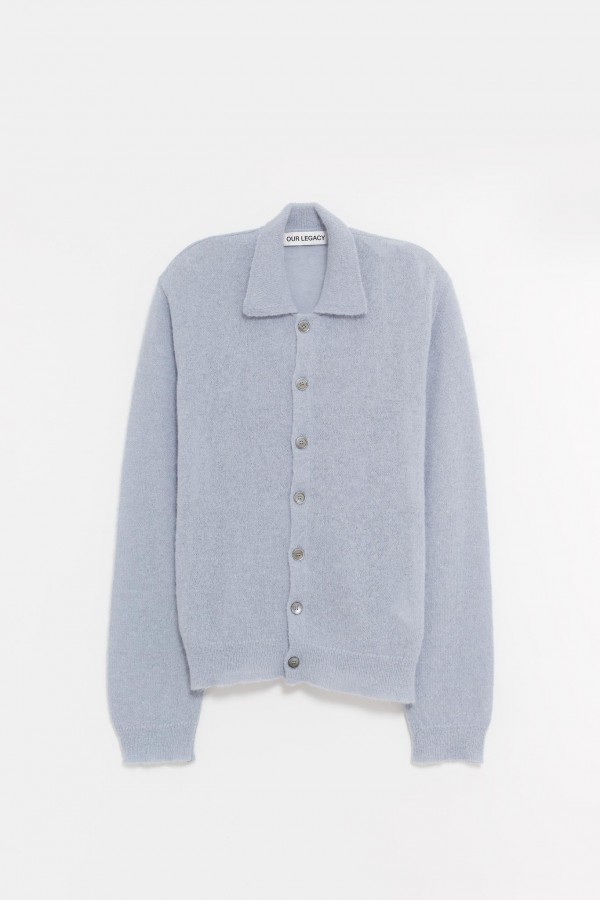 OUR LEGACY LIVID BLUE EVENING POLO CARDIGAN IAMNUE