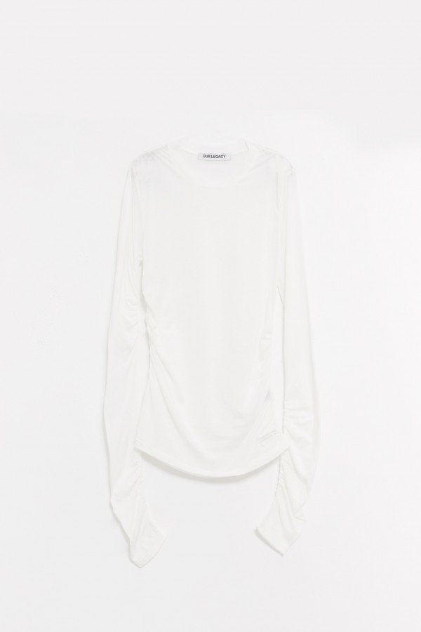OUR LEGACY WHITE STRAIN SLIM LONGSLEEVE T-SHIRT IAMNUE