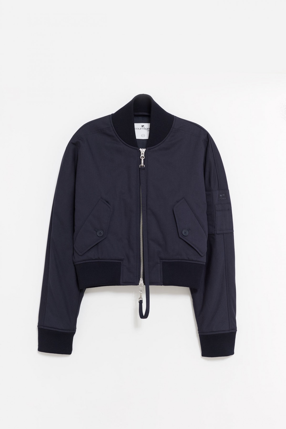COURREGES NAVY SCUBA POLYCOTTON BOMBER JACKET IAMNUE