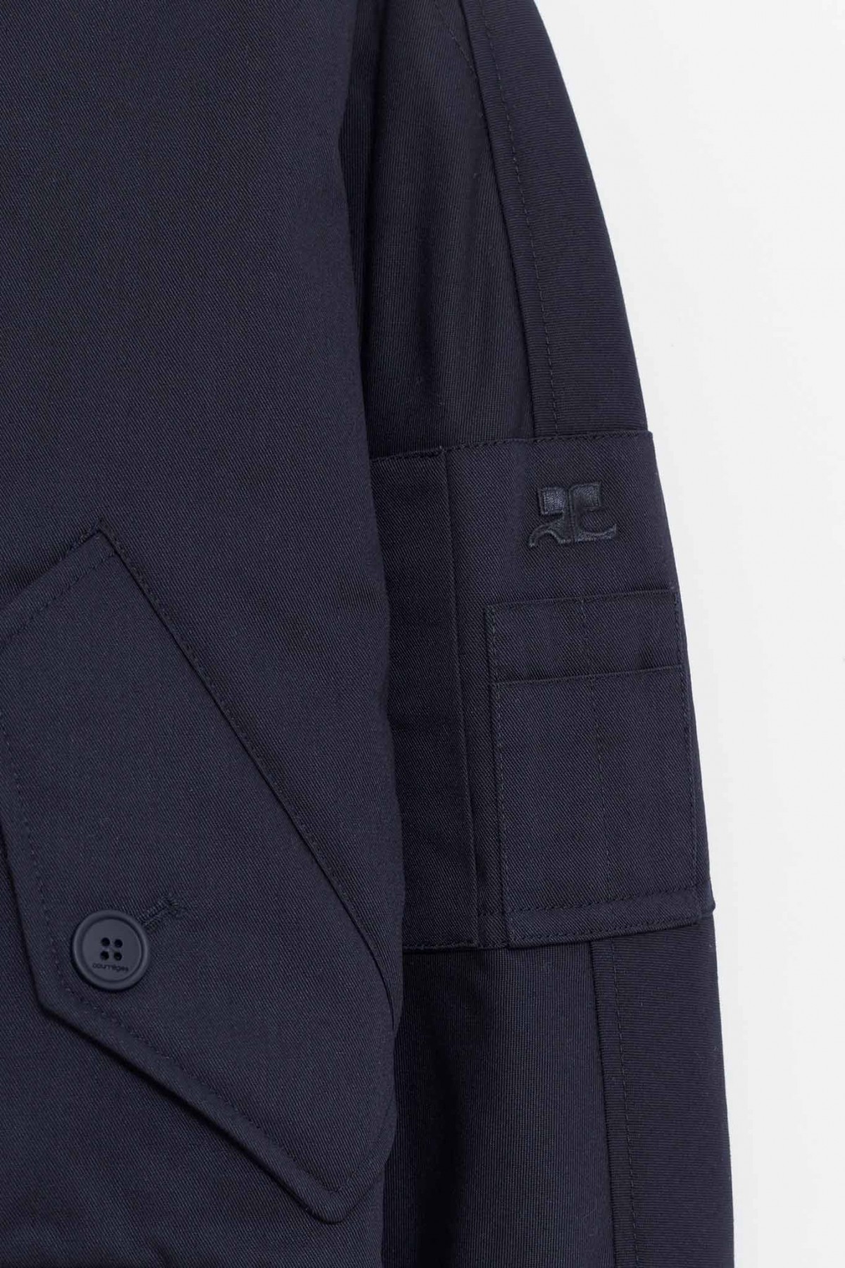 COURREGES NAVY SCUBA POLYCOTTON BOMBER JACKET IAMNUE