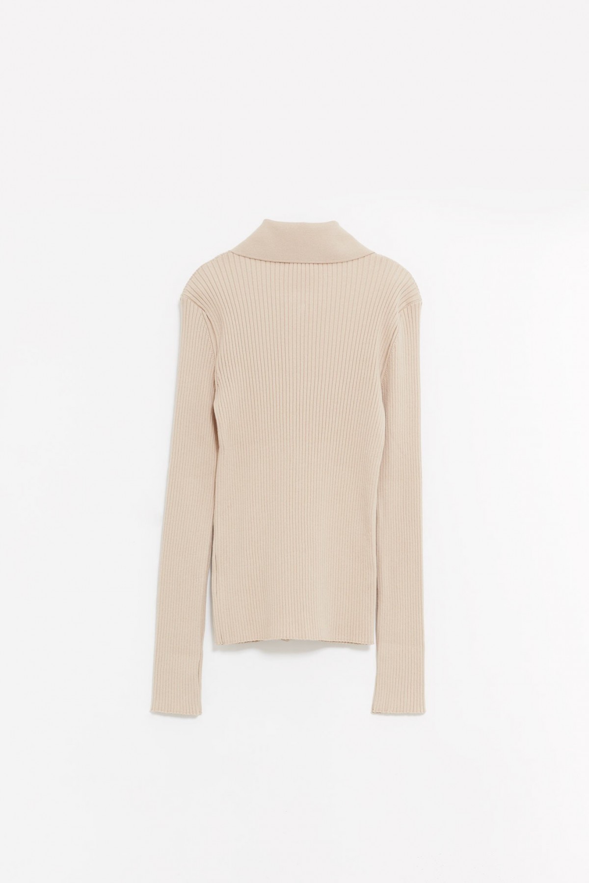 COURREGES DARK SAND DOUBLE ZIPPED RIB KNIT CARDIGAN IAMNUE