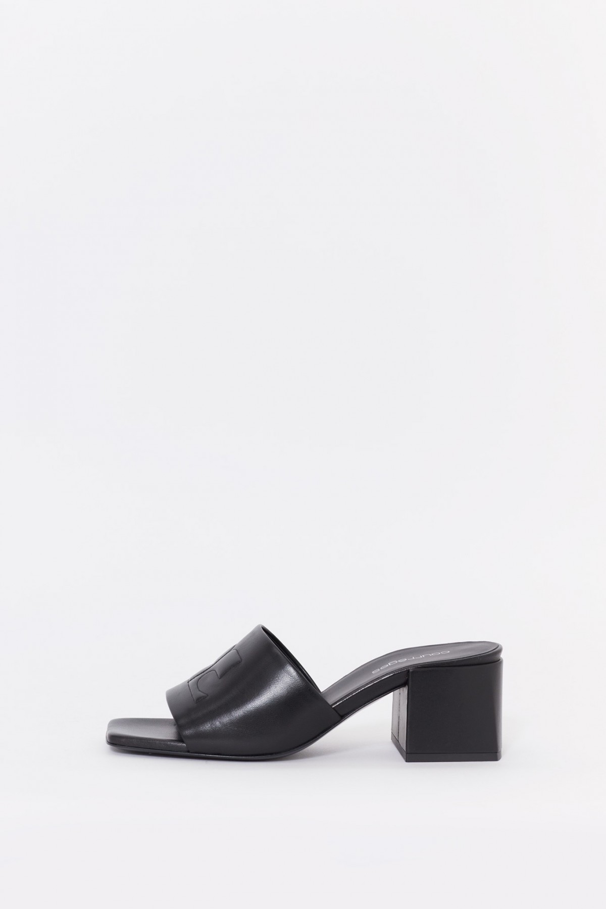 COURREGES BLACK HERITAGE SHADOW SANDALS IAMNUE