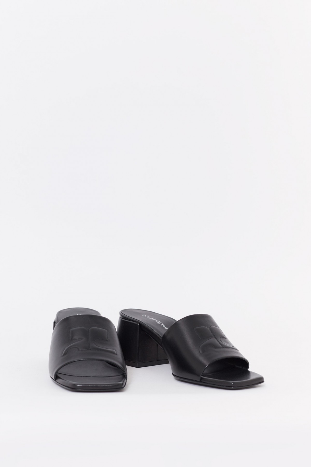 COURREGES BLACK HERITAGE SHADOW SANDALS IAMNUE