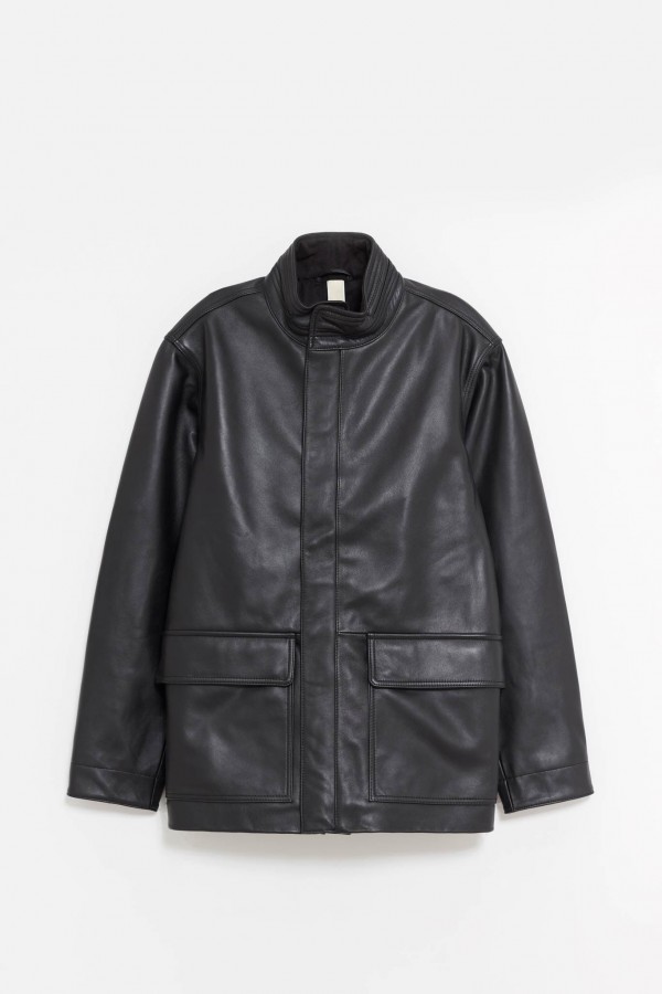 SUNFLOWER BLACK FATIGUE LEATHER JACKET IAMNUE