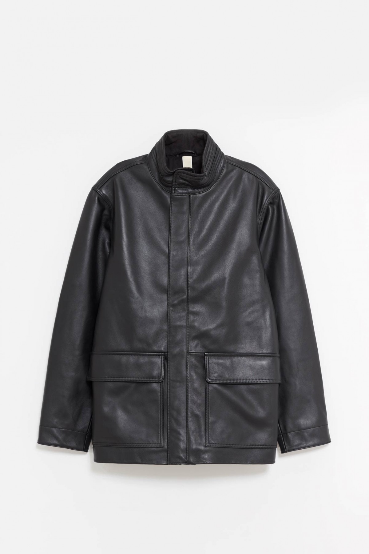 SUNFLOWER BLACK FATIGUE LEATHER JACKET IAMNUE