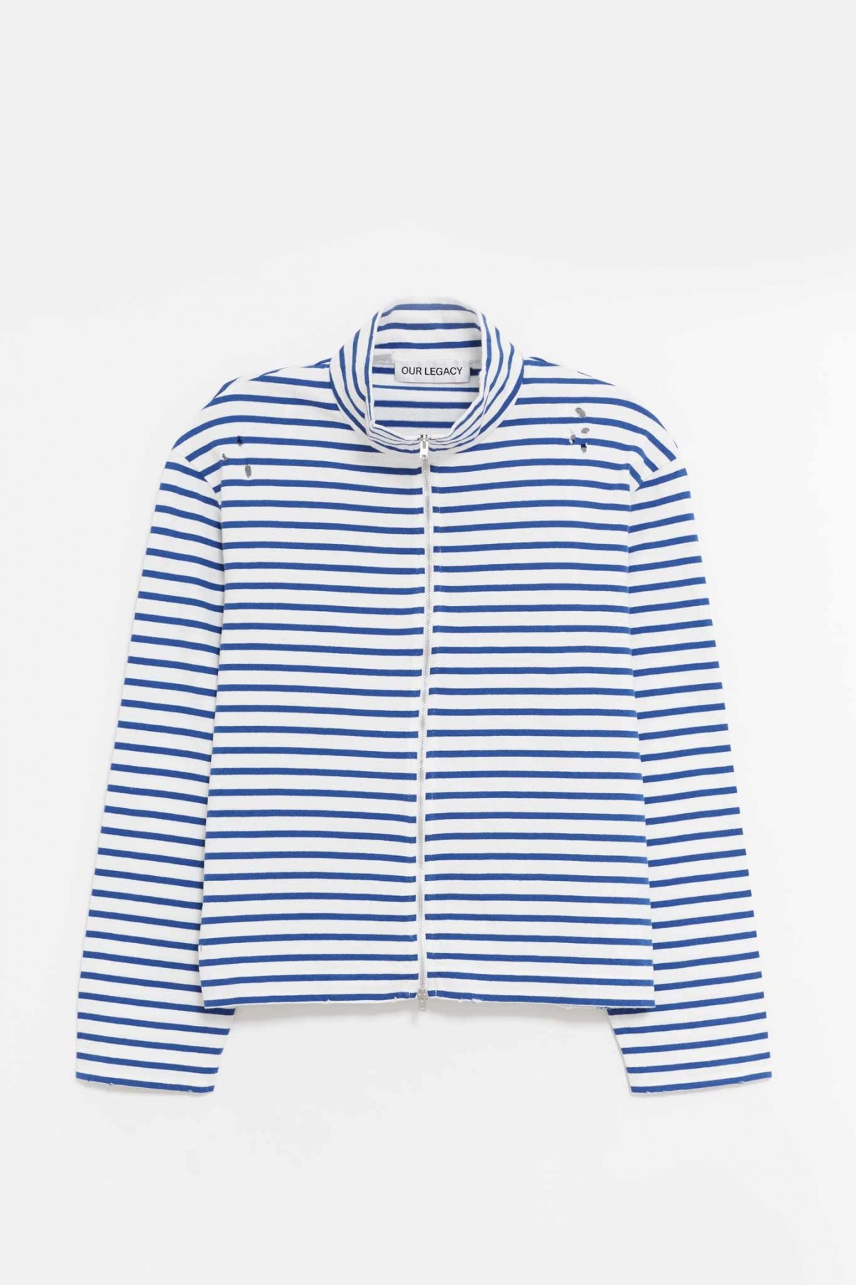 OUR LEGACY GENOVA STRIPE SHRUNKEN FULLZIP POLO IAMNUE