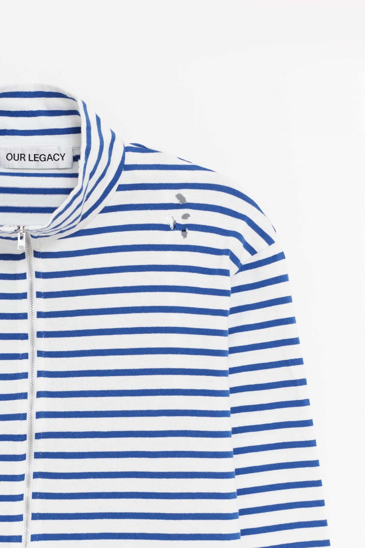OUR LEGACY GENOVA STRIPE SHRUNKEN FULLZIP POLO IAMNUE