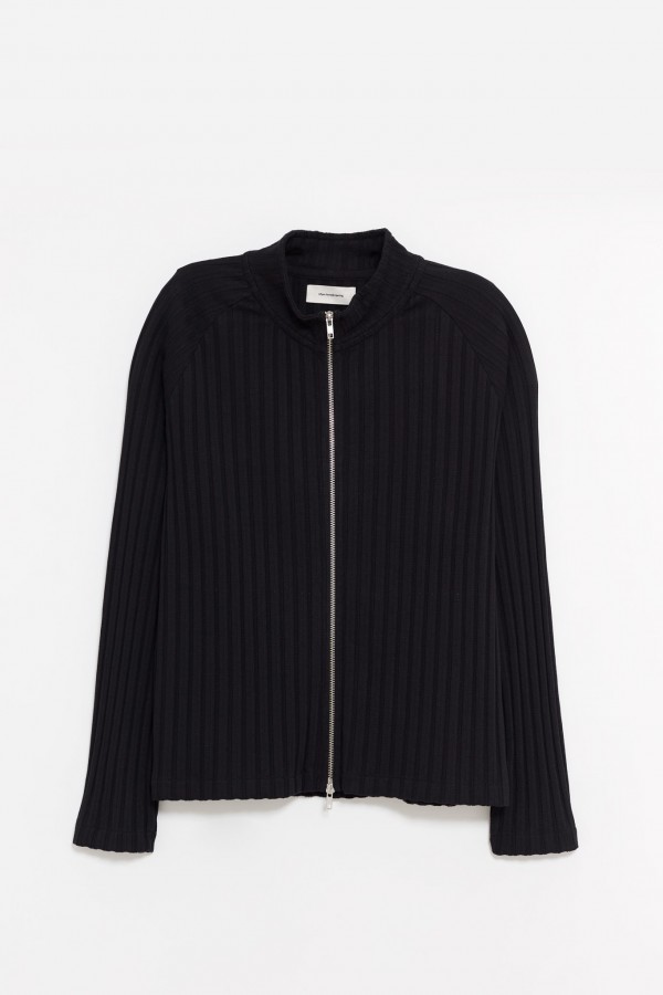 MFPEN BLACK RIB LEISURE ZIP UP JACKET