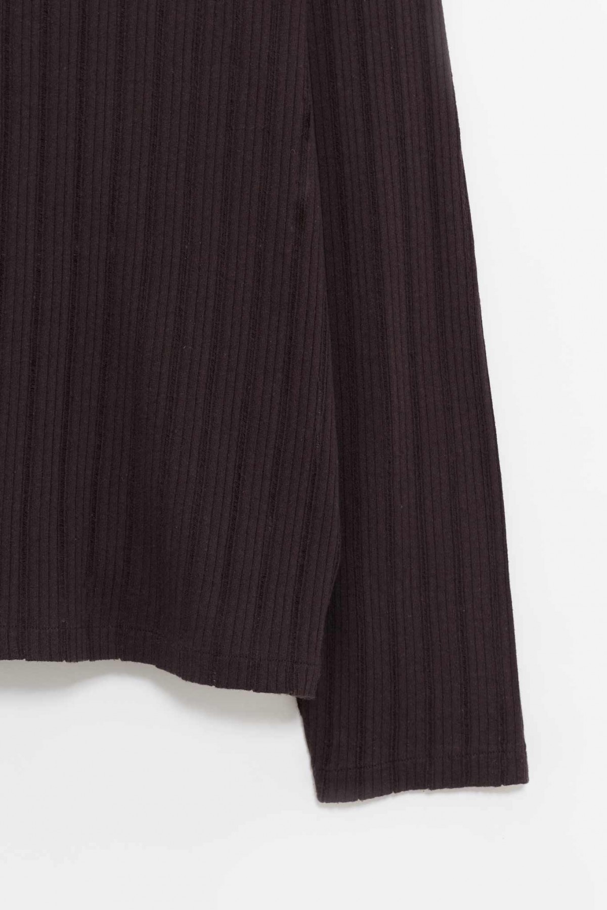 MFPEN BROWN RIB LS ROUND NECK T-SHIRT IAMNUE