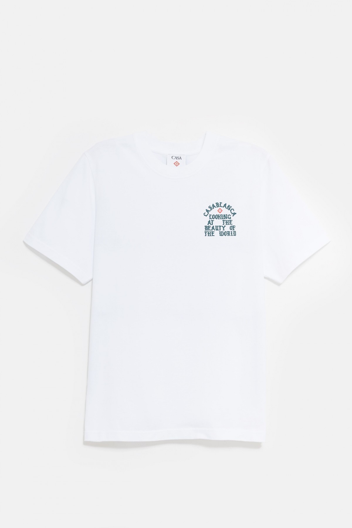 CASABLANCA WHITE LOOKING AT THE BEAUTY OF THE WORLD T-SHIRT IAMNUE