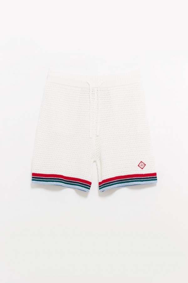 CASABLANCA WHITE SPORTY CROCHET SHORTS IAMNUE