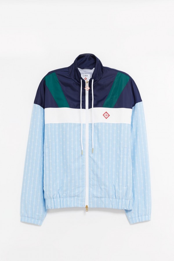 CASABLANCA NAVY NYLON TRACK JACKET IAMNUE