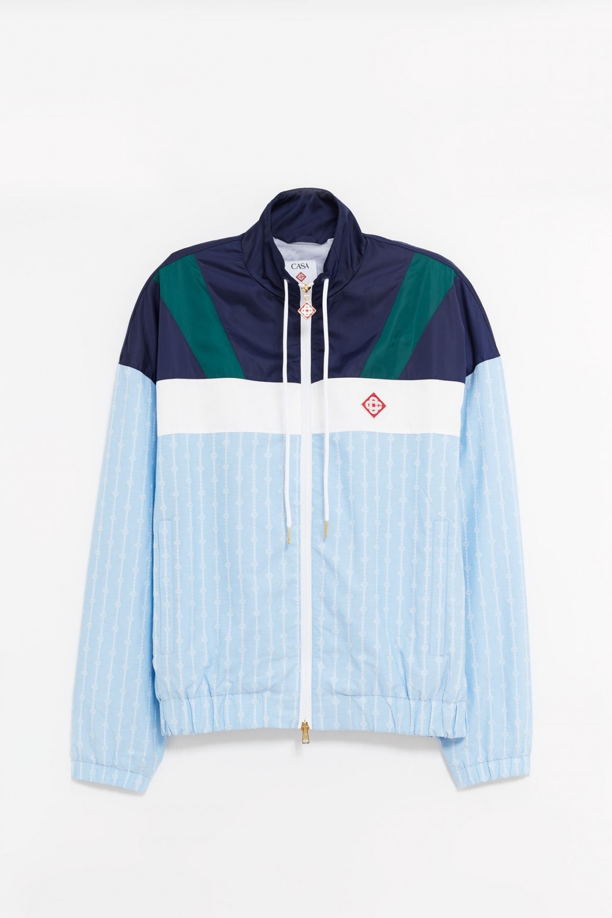 CASABLANCA NAVY NYLON TRACK JACKET IAMNUE