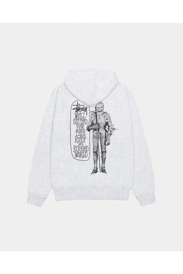 STUSSY ASH HEATHER WELL SUITED ZIP HOODIE IAMNUE