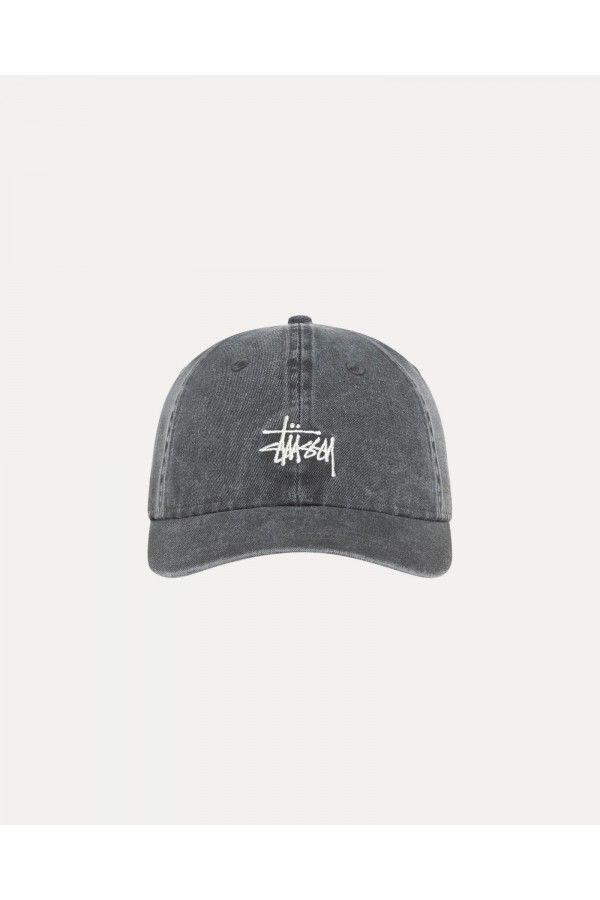 STUSSY CHARCOAL BASIC WASHED LOW PRO CAP IAMNUE