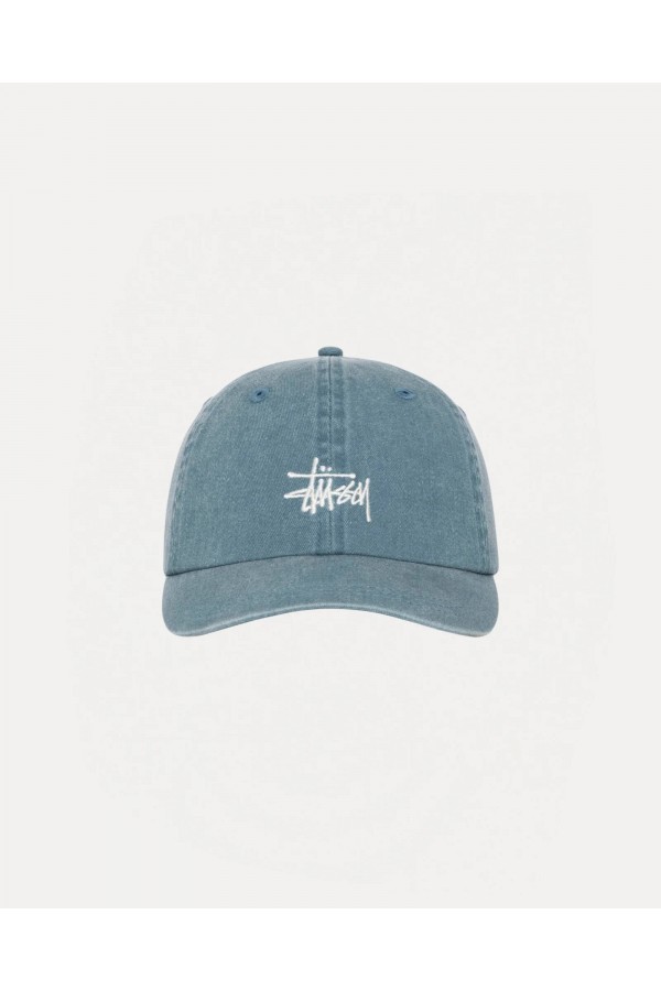 STUSSY INK BLUE BASIC WASHED LOW PRO CAP IAMNUE