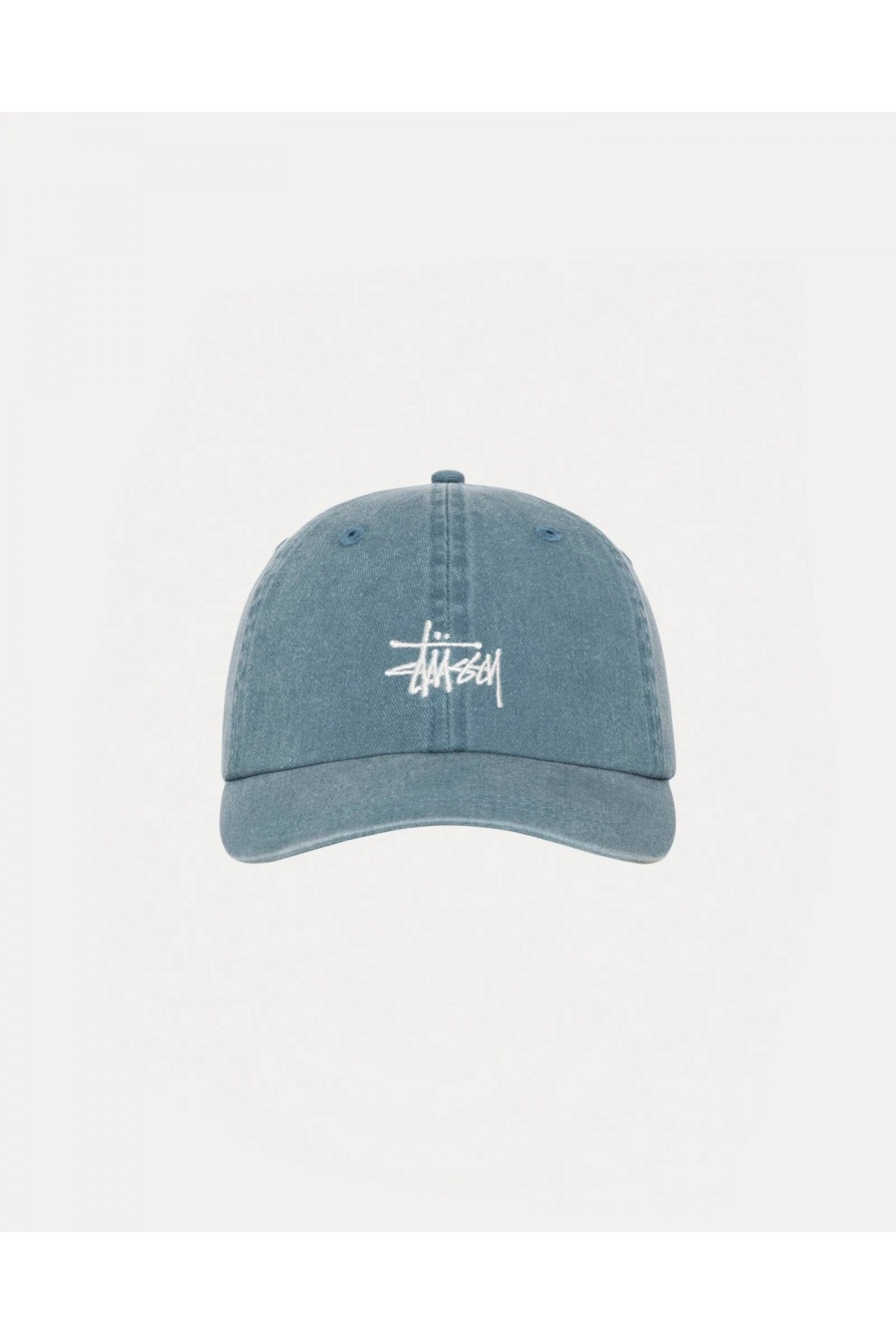 STUSSY INK BLUE BASIC WASHED LOW PRO CAP IAMNUE