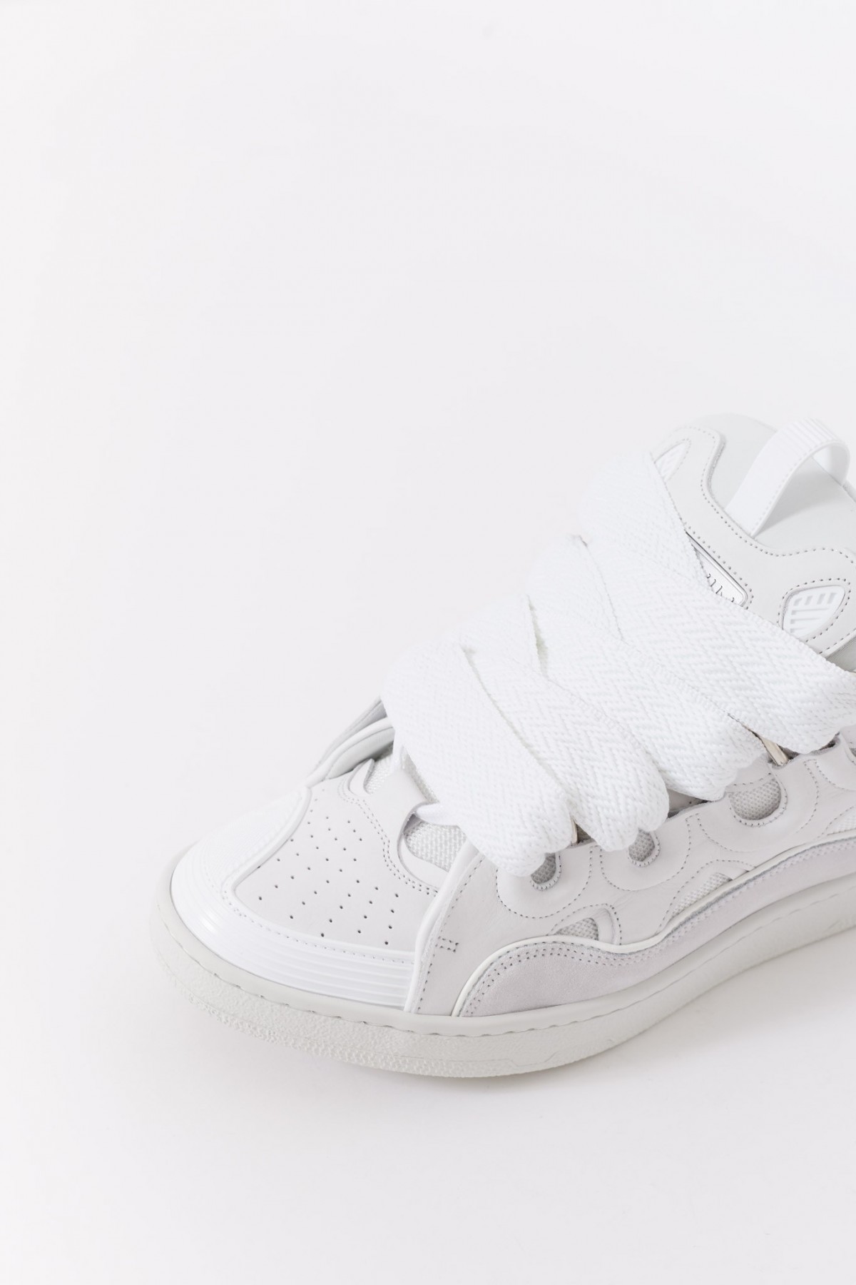 LANVIN WHITE CURB SNEAKERS IAMNUE