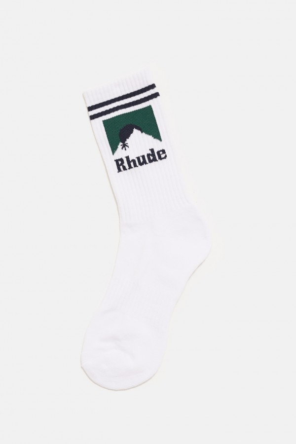 RHUDE WHITE STRIPED MOONLIGHT SOCKS IAMNUE