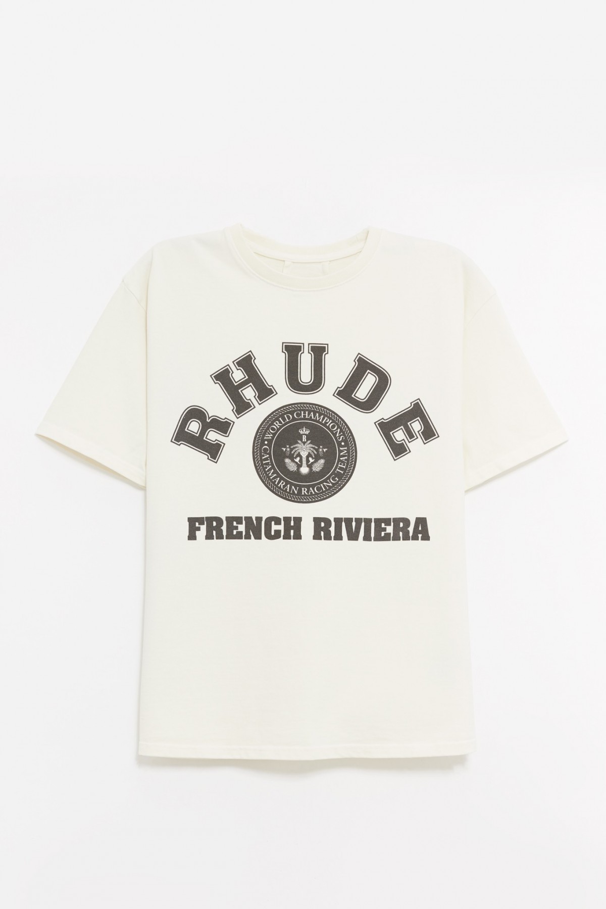 RHUDE VINTAGE WHITE FRENCH RIVIERA T-SHIRT IAMNUE