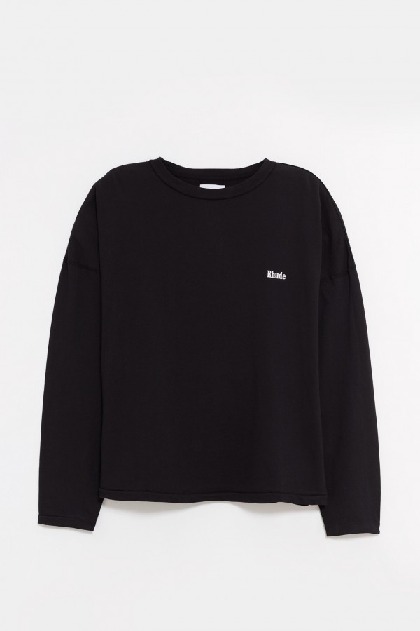 RHUDE BLACK CLASSIQUE REVERSE LS T-SHIRT IAMNUE