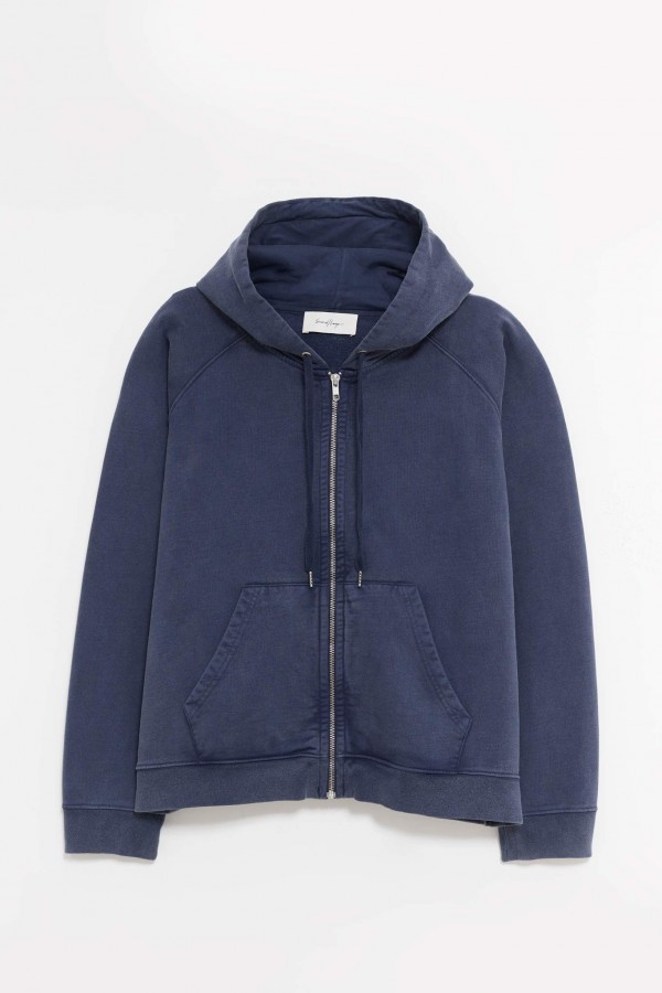 SECOND LAYER NAVY ROLA ZIP HOODIE IAMNUE
