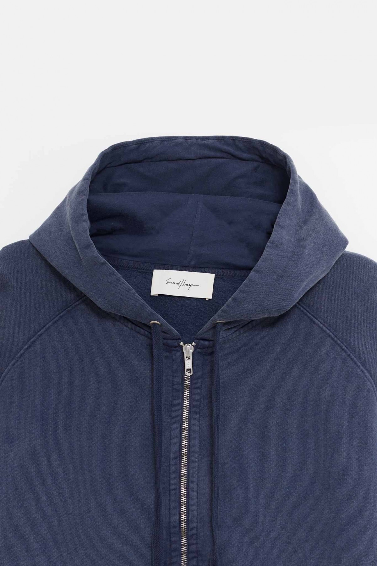 SECOND LAYER NAVY ROLA ZIP HOODIE IAMNUE