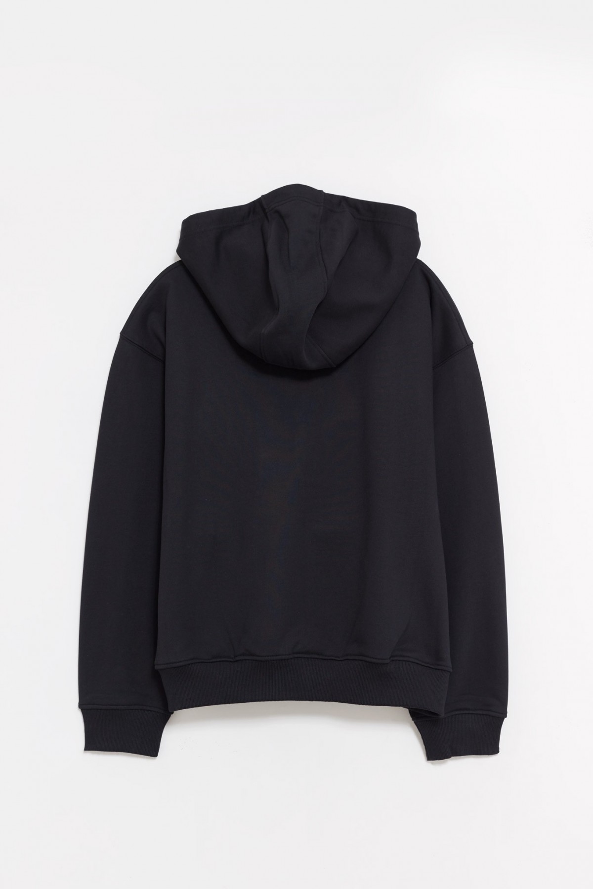 MARINE SERRE BLACK MS SPORTS FLEECE ZIPPED HOODIE IAMNUE