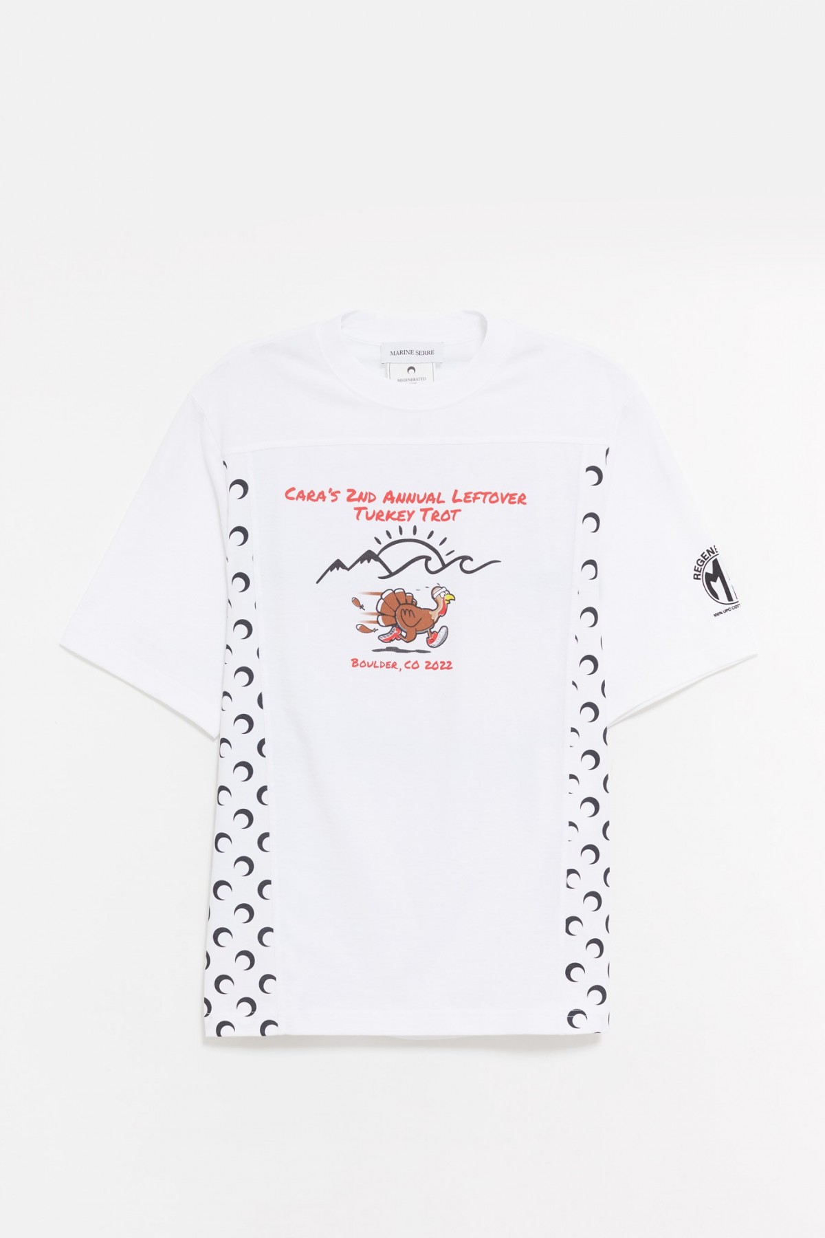 MARINE SERRE WHITE REGENERATED GRAPHIC JERSEY SS T-SHIRT IAMNUE