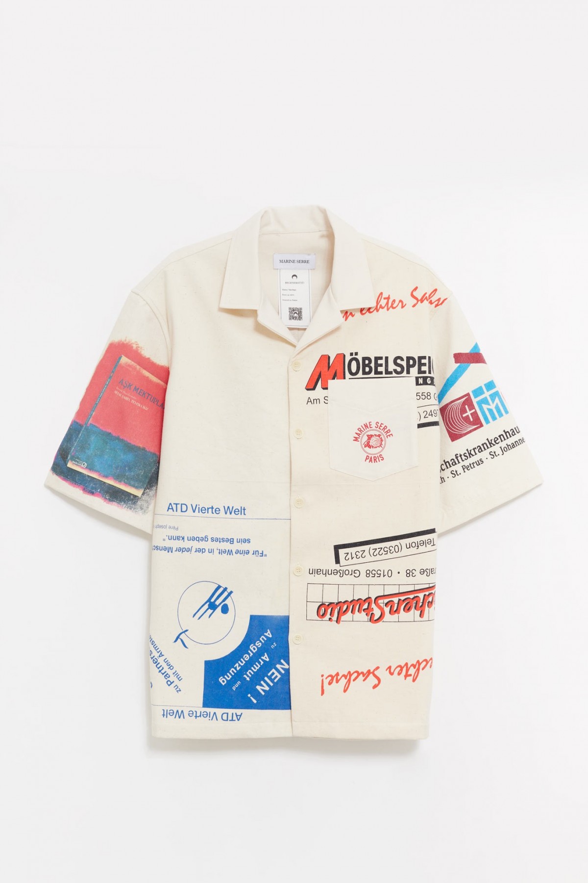 MARINE SERRE ECRU REGENERATED TOTE BAGS BOWLING SHIRT IAMNUE