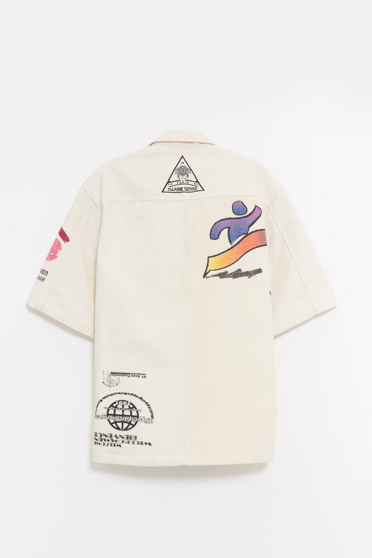 MARINE SERRE ECRU REGENERATED TOTE BAGS BOWLING SHIRT IAMNUE