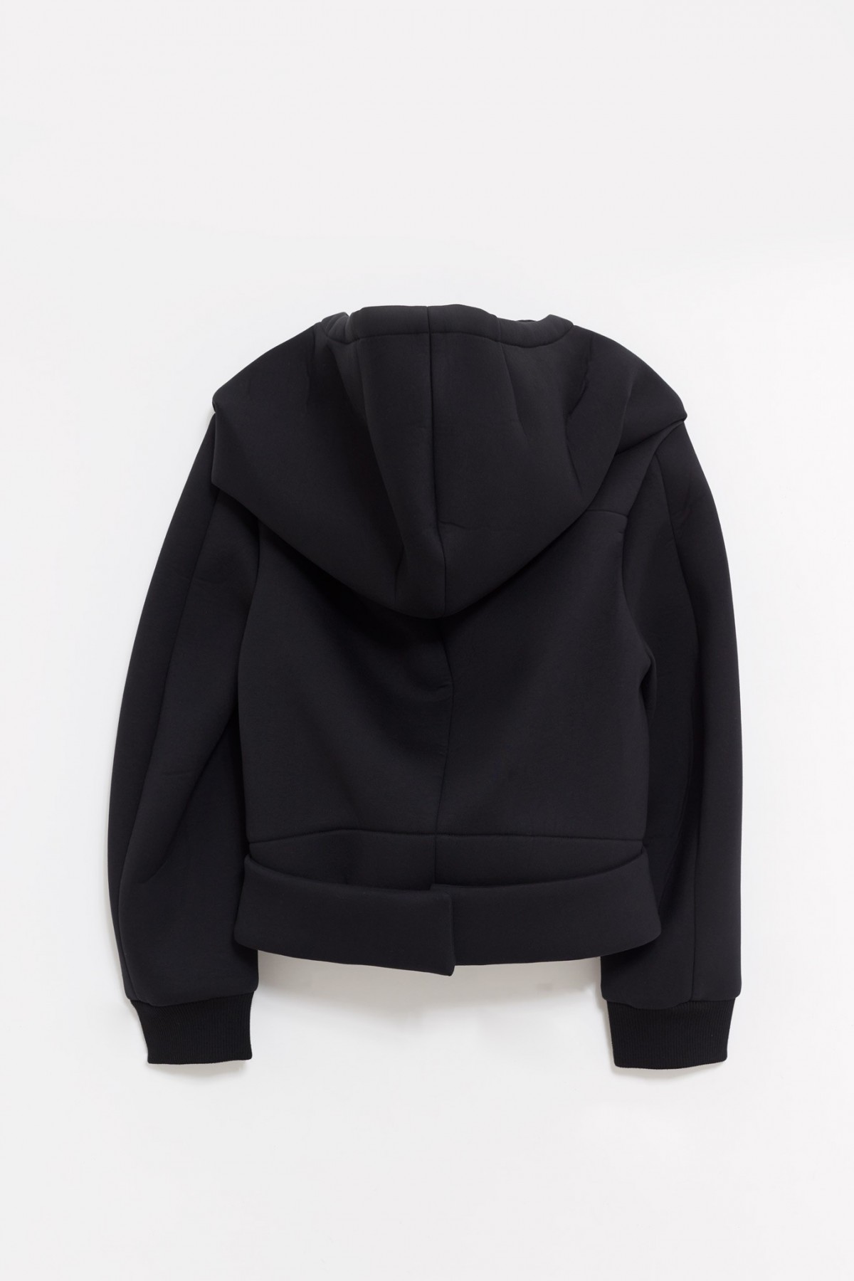 COURREGES BLACK COCOON BONDED JACKET IAMNUE