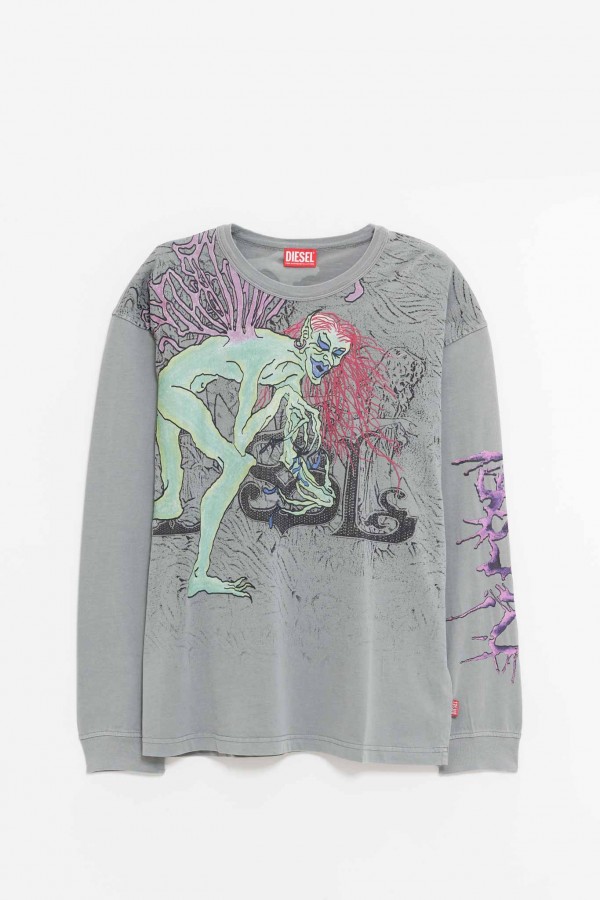 DIESEL GREEN T-BOXT-LS-R12 T-SHIRT IAMNUE