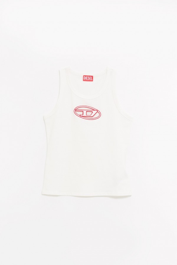 DIESEL WHITE T-LYNYS-OD TANK TOP IAMNUE