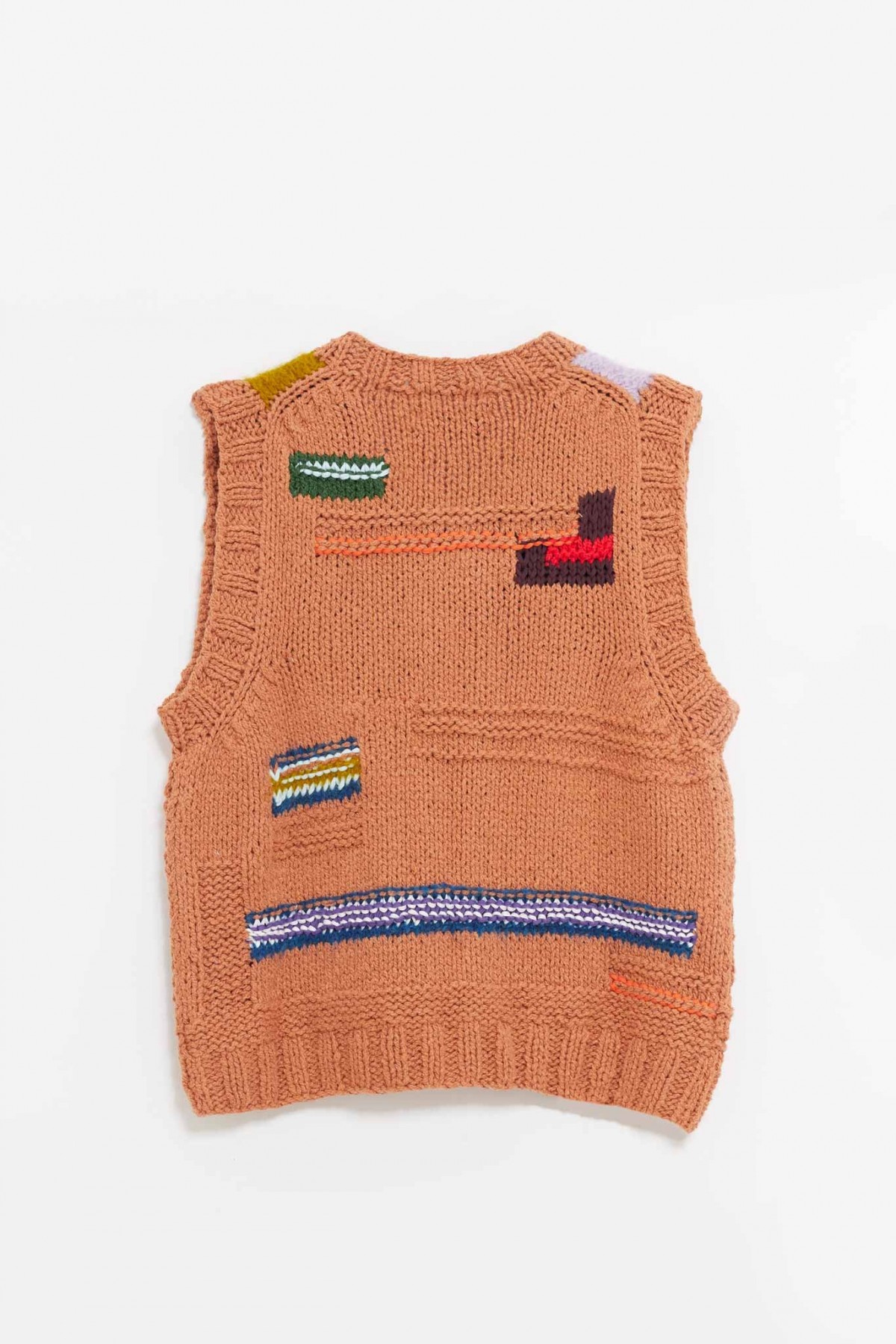 MARTINE ROSE MULTI HANDKNIT ZIP VEST IAMNUE