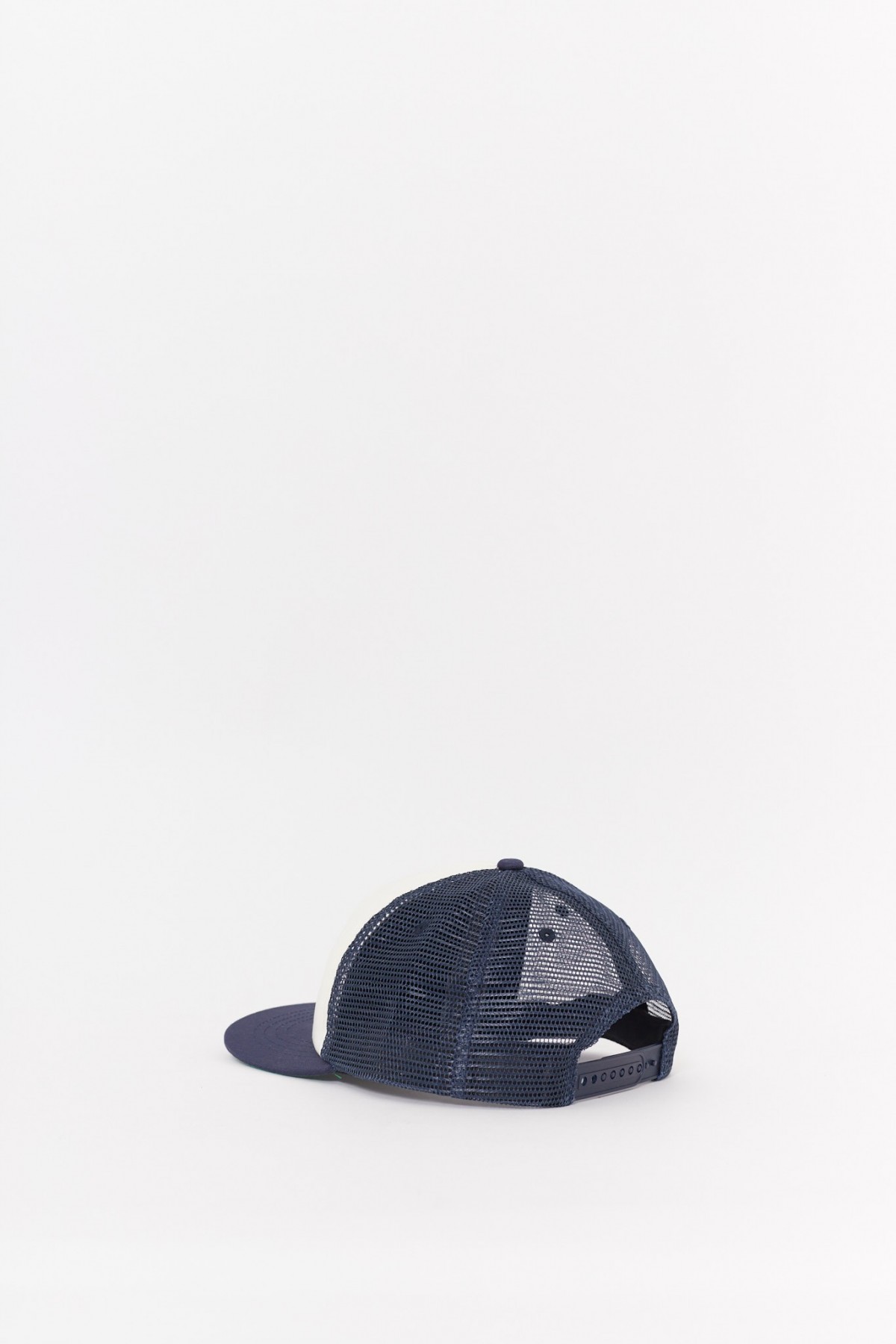 RHUDE NAVY SPECIAL BLEND TRUCKER HAT IAMNUE