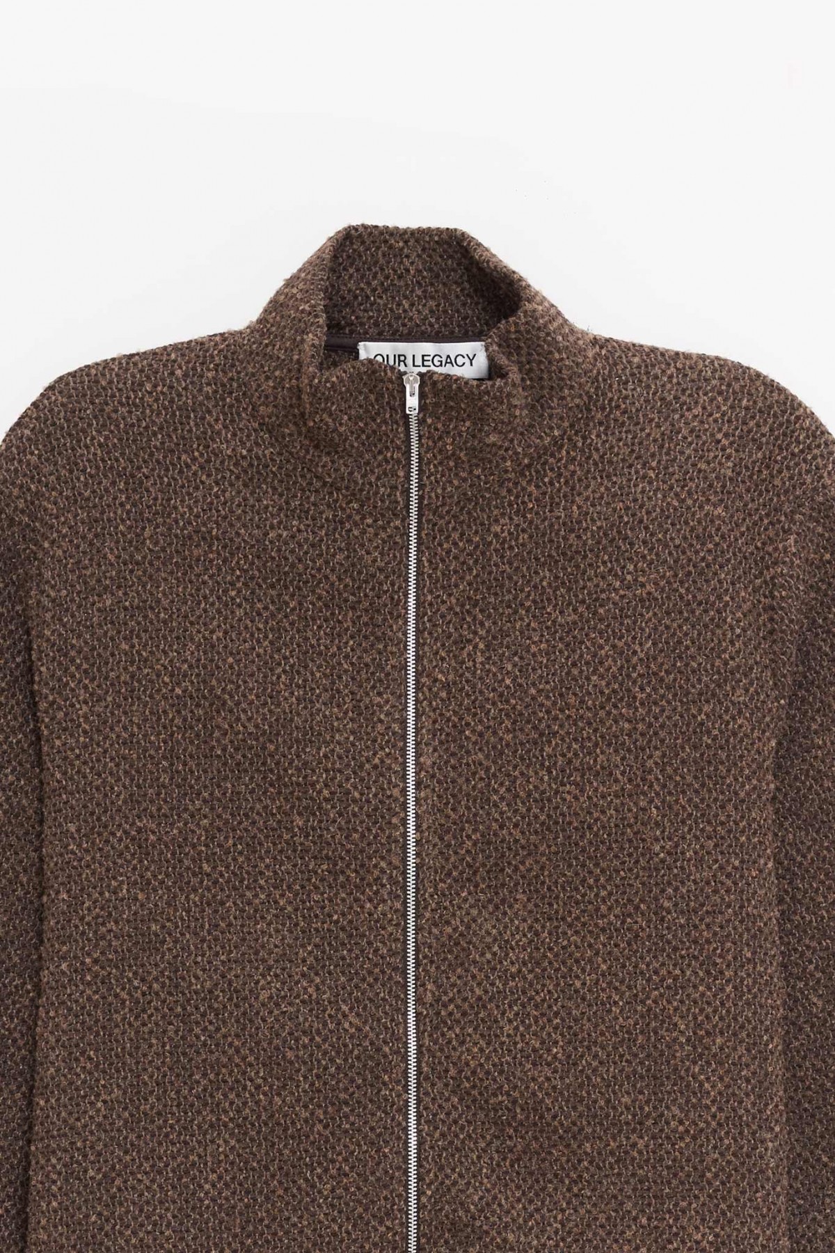 OUR LEGACY BROWN SPARSE SHRUNKEN FULLZIP POLO JACKET IAMNUE