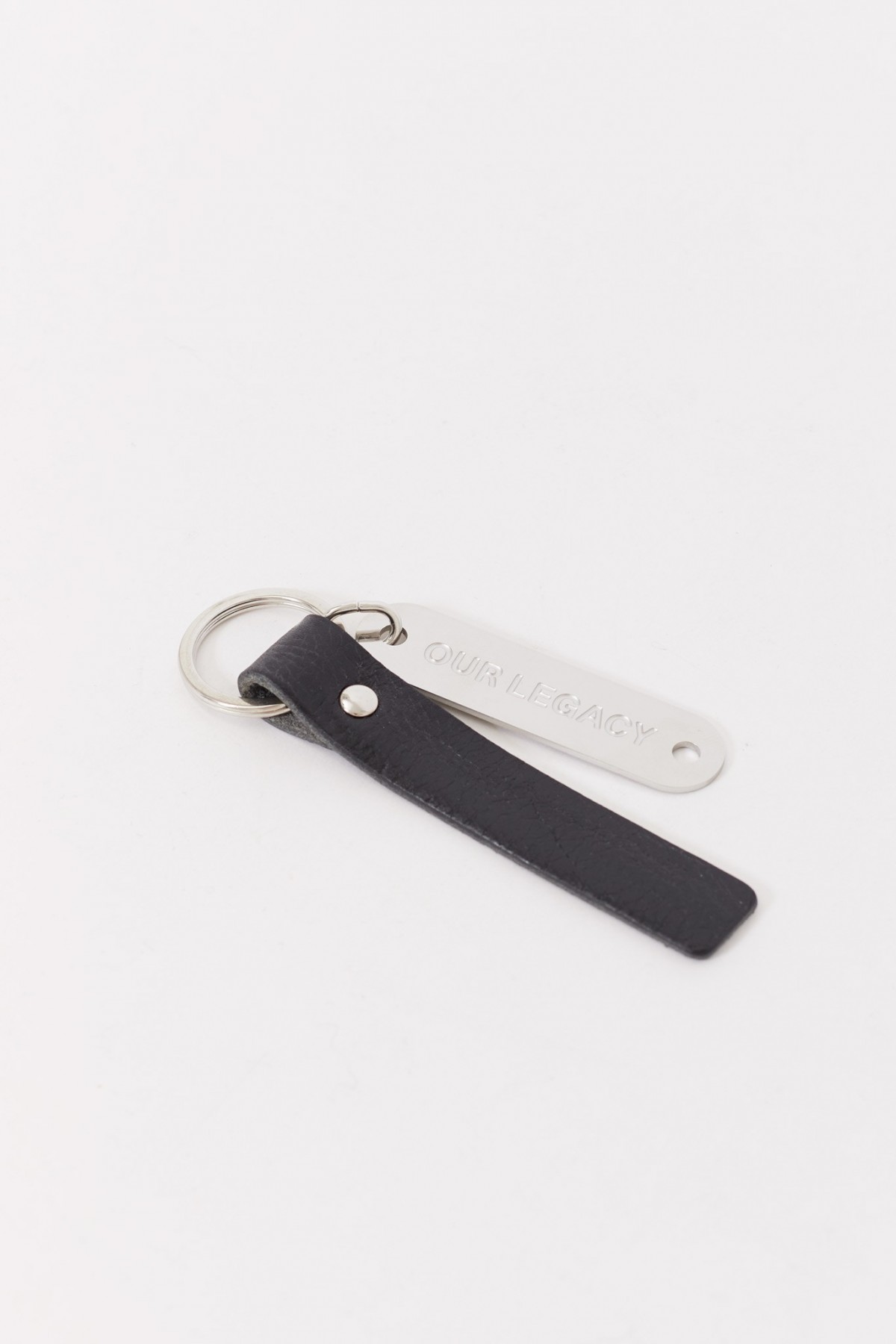 OUR LEGACY BLACK LEATHER RING KEYRING IAMNUE