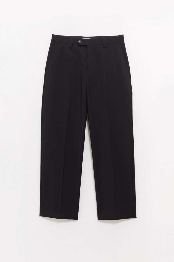 MFPEN BLACK WOOL STUDY TROUSER IAMNUE