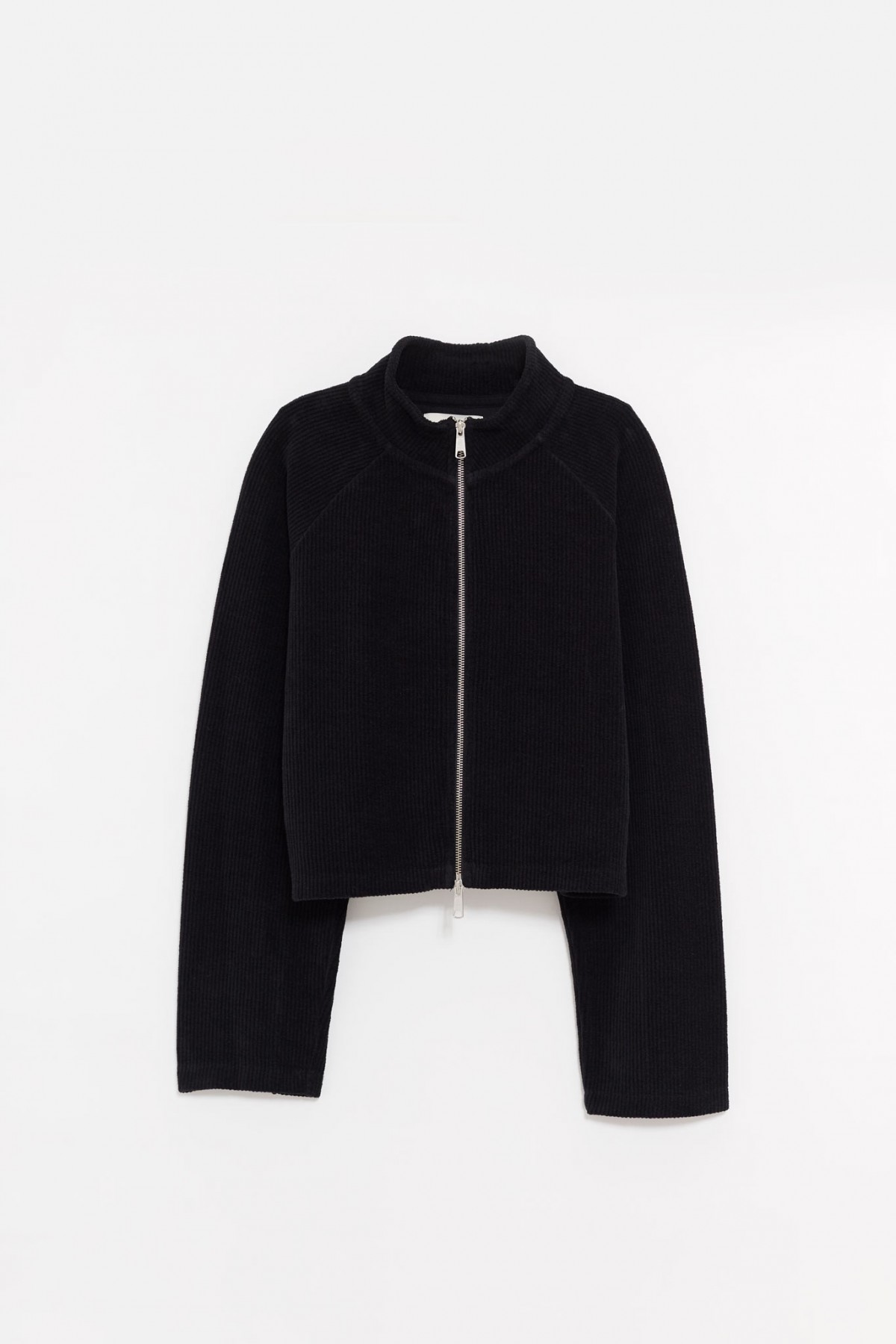 MFPEN BLACK JERSEY CROPPED LEISURE ZIP UP JACKET IAMNUE