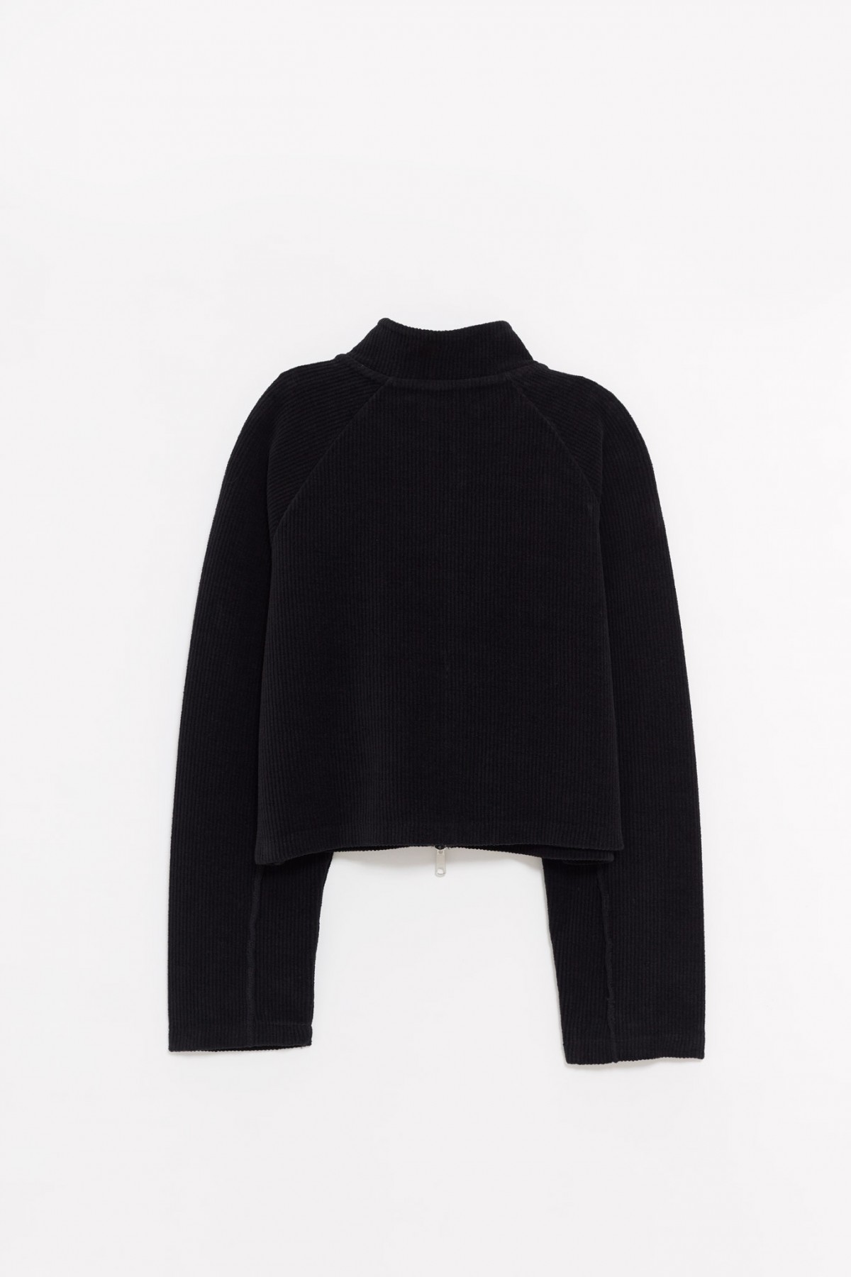 MFPEN BLACK JERSEY CROPPED LEISURE ZIP UP JACKET IAMNUE