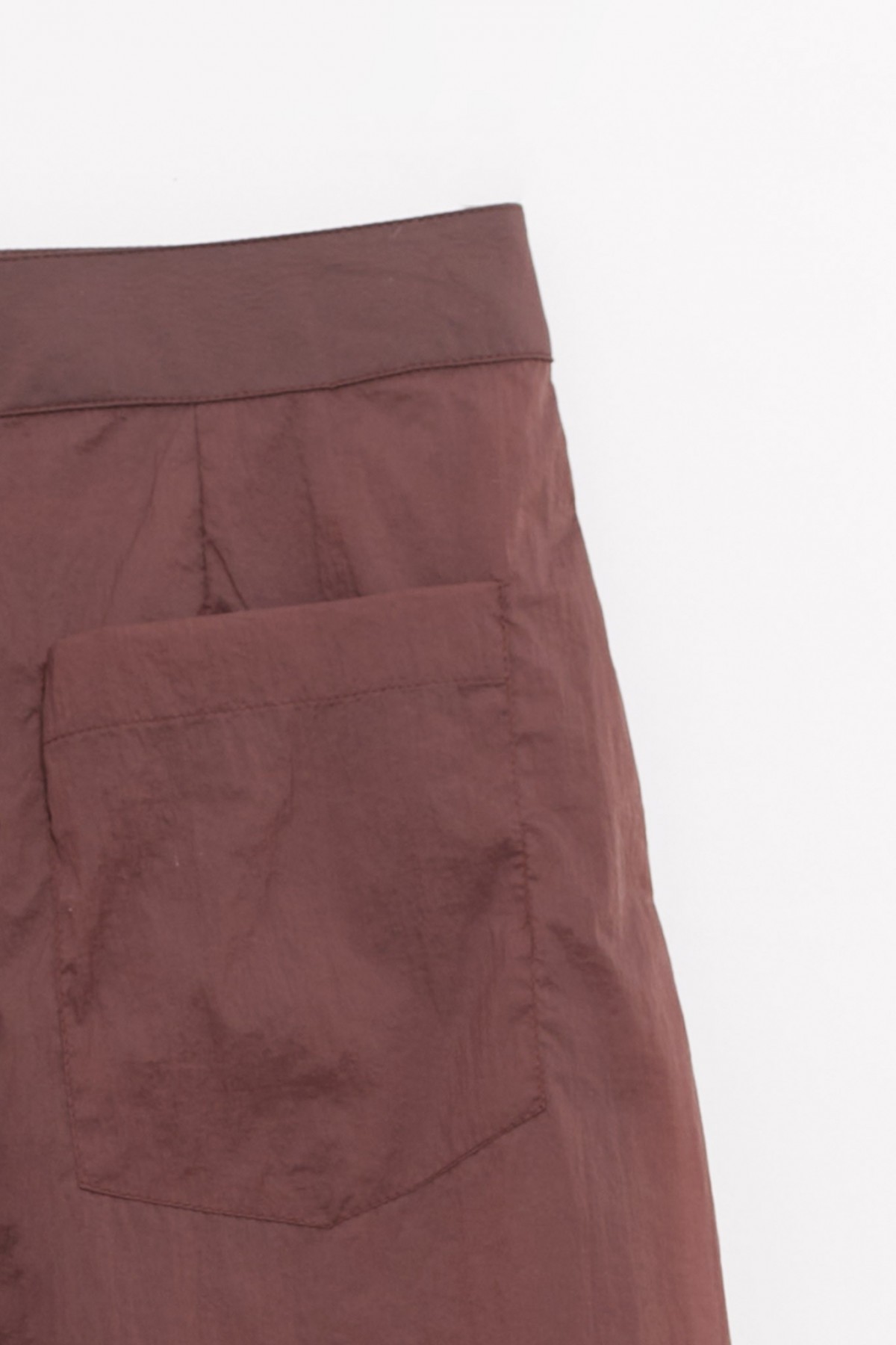 MFPEN MERLOT CRINKLED CLASSIC WRAP SKIRT IAMNUE