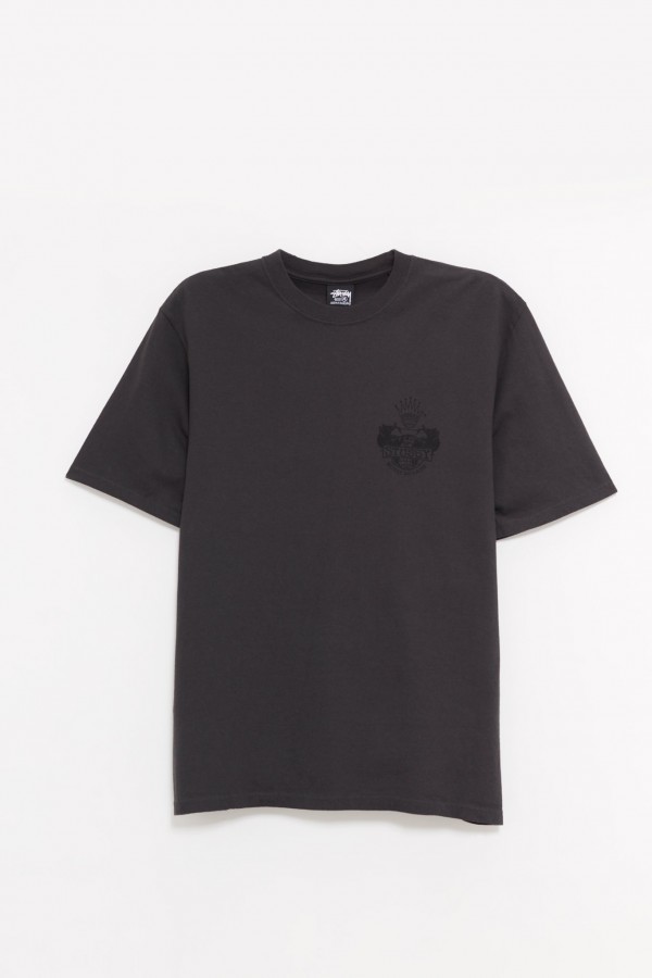 STUSSY FADED BLACK BUILT TO LAST PIG DYED T-SHIRT IAMNUE