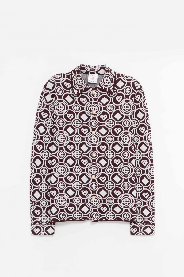 CASABLANCA AUBERGINE MONOGRAM SHIRT IAMNUE