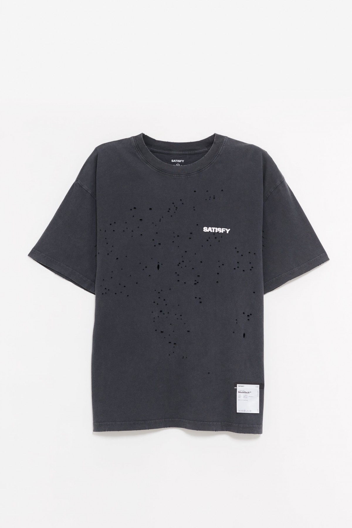 SATISFY AGED BLACK MOTHTECH BASIC T-SHIRT IAMNUE