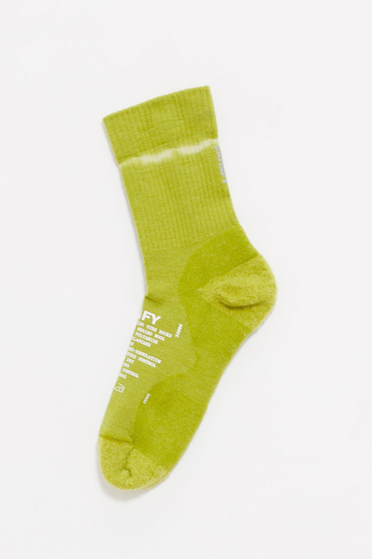SATISFY TIE DYE GRENOBLE GREEN MERINO NYLON TUBE SOCKS IAMNUE