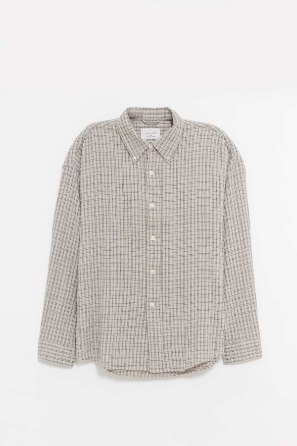 MFPEN GREY GENERATION CHECK BUTTON DOWN SHIRT IAMNUE