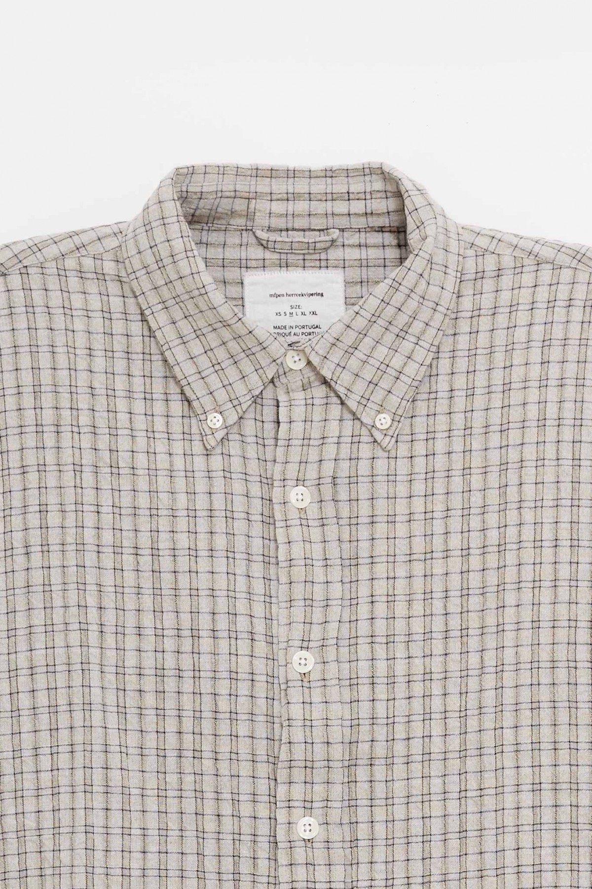 MFPEN GREY GENERATION CHECK BUTTON DOWN SHIRT IAMNUE
