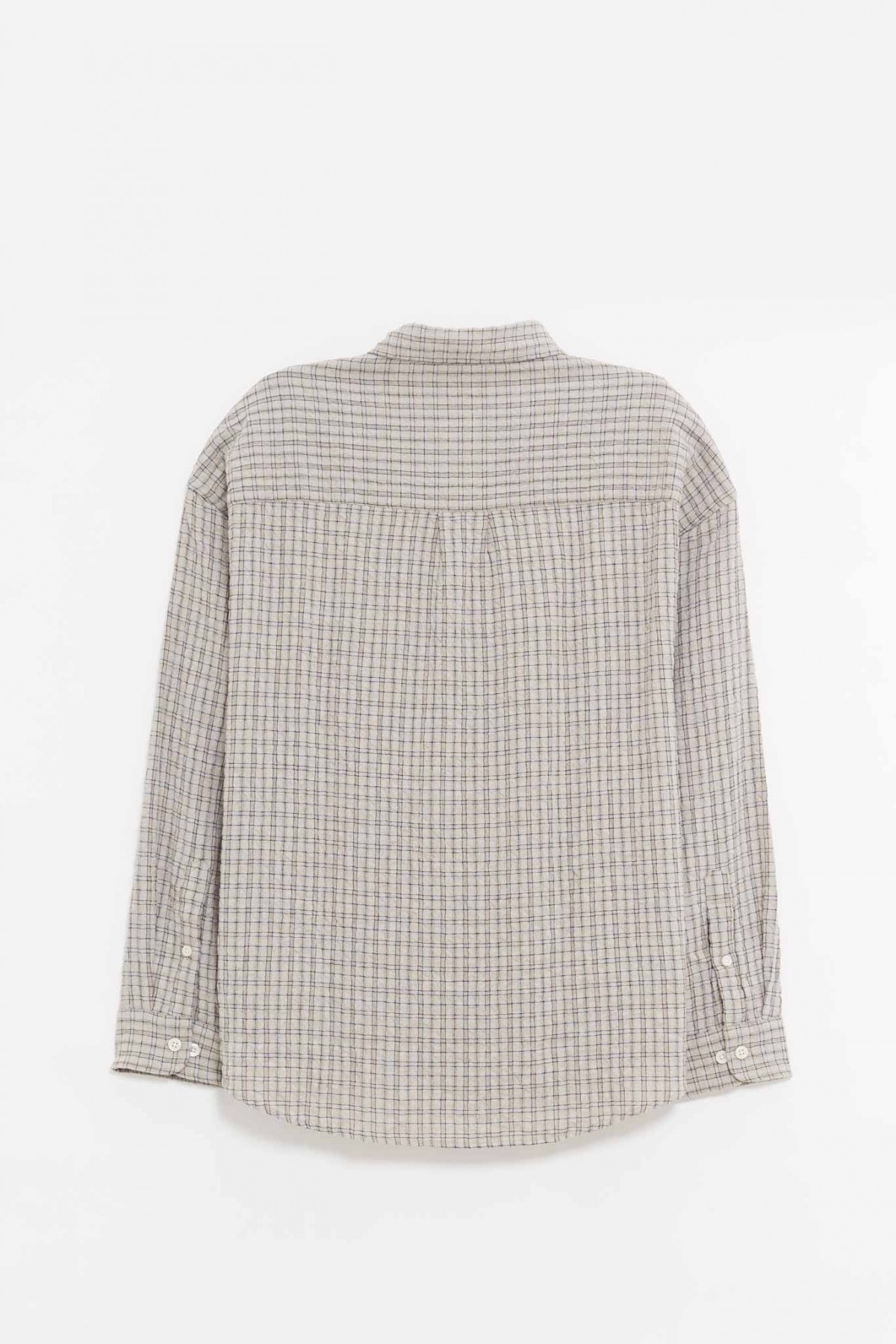MFPEN GREY GENERATION CHECK BUTTON DOWN SHIRT IAMNUE